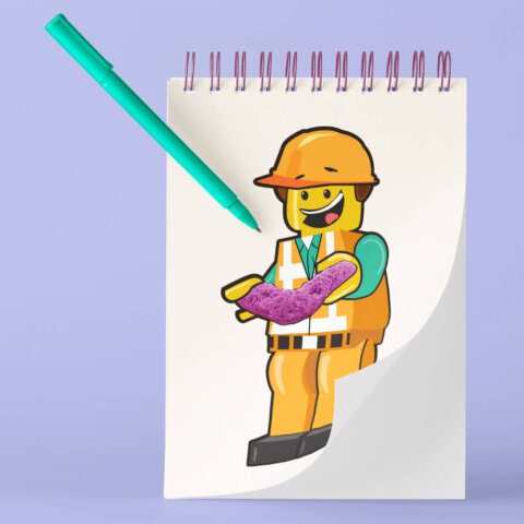 Персонаж для упаковки розвиваючої іграшки “Brick Master”. Фото 7 | BRANDME Ілюстрація для упаковки розвиваючої іграшки