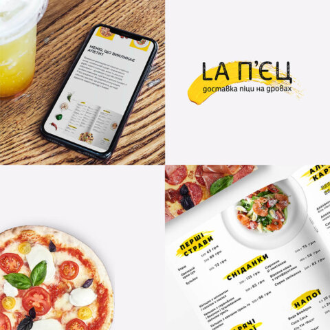 Дизайн меню для першого ресторану LA П’ЄЦ у Львові Дизайн меню для першого ресторану LA П'ЄЦ у Львові