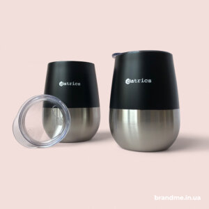 Двостінні термочашки з нержавіючої сталі для ІТ-компанії “Datrics” Двостінні термочашки з нержавіючої сталі для ІТ-компанії