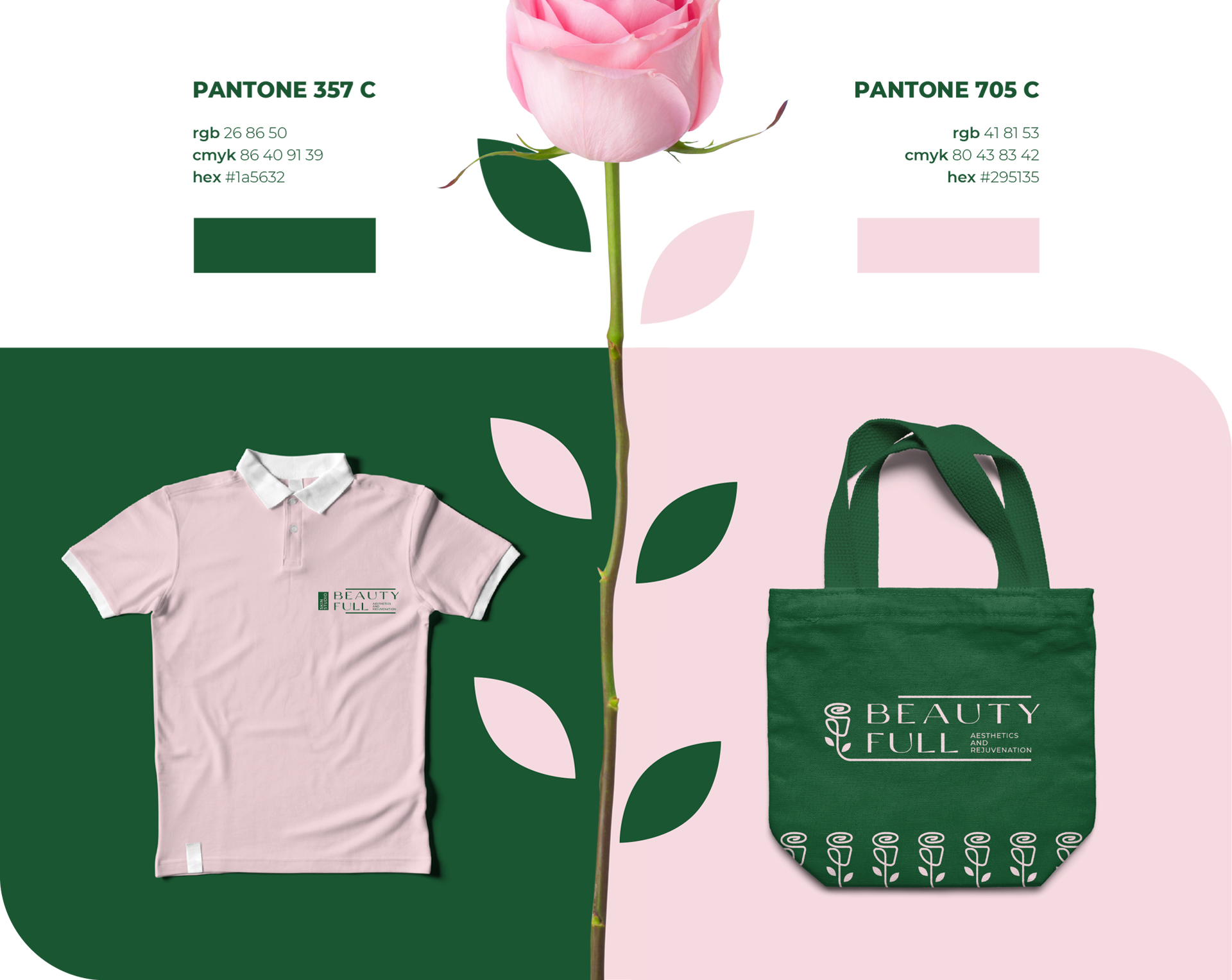 колір фірмова продукція Створення неймовірно ніжного логобуку для салону краси Beauty FULL. Фото 3 | BRANDME