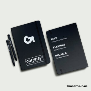 Комплекс soft-touch записників та ручок для Corypay Щоденники з логотипом компанії