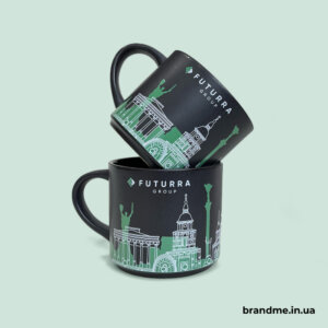 Чашки з брендуванням технологією деколь Горнята для Futura group з нанесенням в 360°