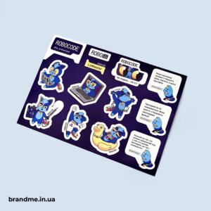 Стікерпак у фірмових кольорах для IT компанії Robocode