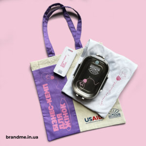Комплекс брендованих подарунків для ГО “Центр Жіночі Перспективи” Сувенірна продукція в корпоративних кольорах ГО