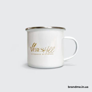 Емальоване горнятко з логотипом Weres Hall Брендоване емальоване горнятко з логотипом компанії Weres Hall