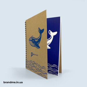 Еко-блокнот з логотипом компанії на пружині