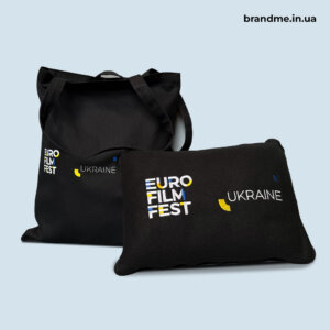 Подушка та шопер для EURO FILM FEST Комплексний мерч з вишивкою та друком
