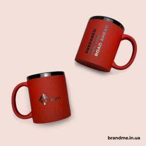 Гравіювання soft-touch горнят для BM PARTS Брендування горнят гравіюванням