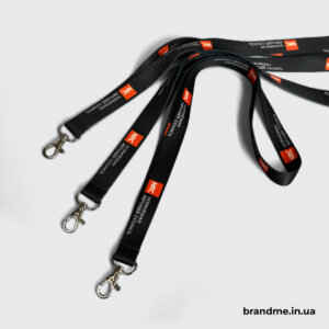 Брендовані стрічки для бейджів на карабіні з лого NRC Брендовані стрічки для компаній