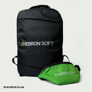 Зручний міський рюкзак з кишенькою для лептопу з логотипом Hebron Soft Бананка та рюкзак з вишивкою