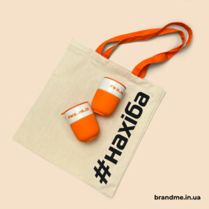 Еко-сумка та керамічне горнятко для izi bank Комплексне виготовлення мерчу