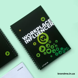 Яскраві брендовані блокноти для компанії “SoftServe” Блокнот з матовою ламінацією на пружині