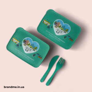 Бамбукові ланчбокси з приборами для Європейського тижня мобільності Бамбукові ланчбокси з приборами для дітей