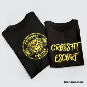 Друк золотом на графітових футболках Футболки із золотим флексодруком