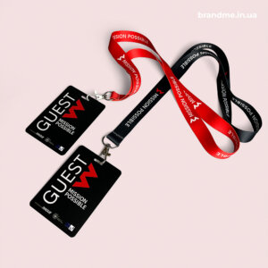 Стрічки та бейджі для компанії Mission Possible Брендування стрічок та бейджів від 30 штук