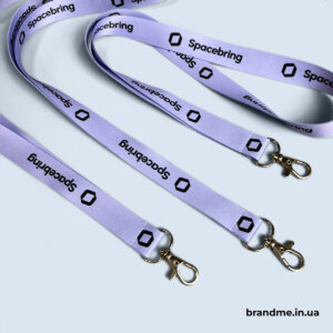 Стрічки для бейджів для компанії Spacebring Стрічка для бейджів на карабіні