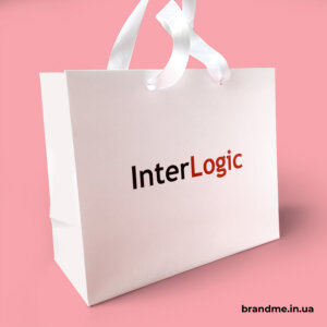 Паперові пакети для компанії “InterLogic” Дизайнерські пакети з ручками-стрічками