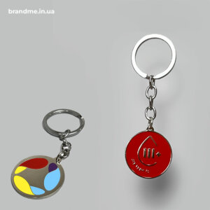 Травлений значок двосторонній з групою крові та логотипом