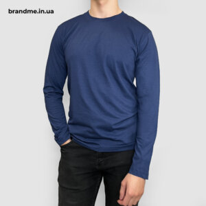 Лонгслів в темно-синьому кольорі Чоловічі та жіночі футболки на довгий рукав