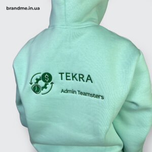 Бірюзове худі з брендуванням