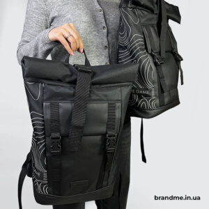 Чорні наплічники із мінімалістичним друком