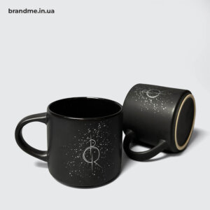 Керамічні чорні чашки з якісним нанесенням Чорні керамічні чашки з високоякісним нанесенням для корпоративних подарунків
