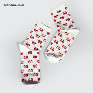 Стильні білі шкарпетки з бавовни з якісним нанесенням дизайну