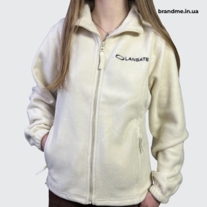 Флісова кофта з вишивкою логотипу Світла флісова кофта з вишитим логотипом LANGATE на грудях