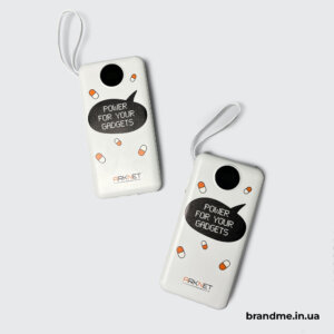 Білі павербанки з принтом