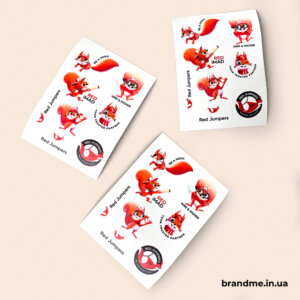 Стікерпак Red Jumpers з корпоративними ілюстраціями та логотипом