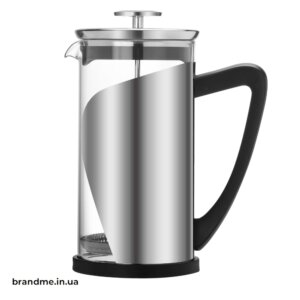 Френч-прес із боросилікатного скла та нержавіючої сталі з нанесенням логотипу компанії